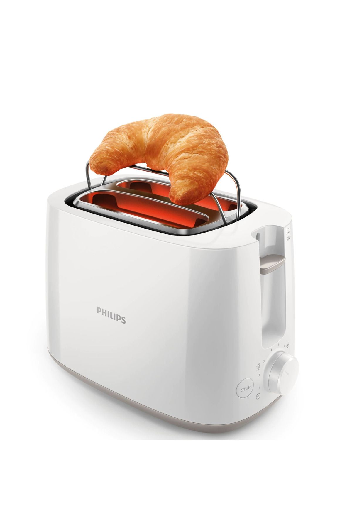 Philips-Prajitor de paine Philips HD2581/00, 750 W, 2 felii, 8 setari rumenire, Grill, Alb 3