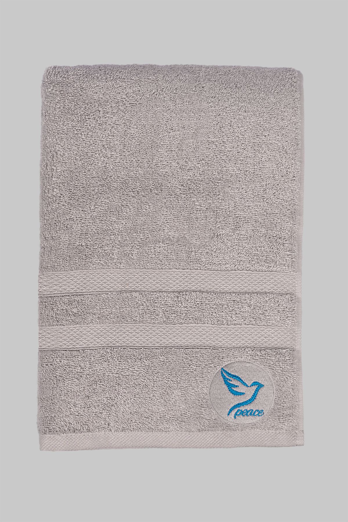 MODA Havlu -gri- Peace Desen 70 X 140 Banyo Havlusu