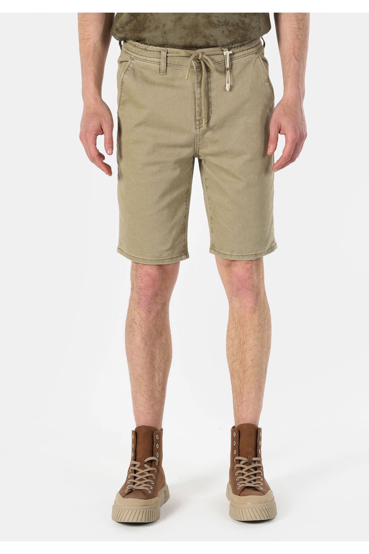 Colin's-Men's Mid Waist Open Khaki Jeans Shorts - Cl 1064427 3