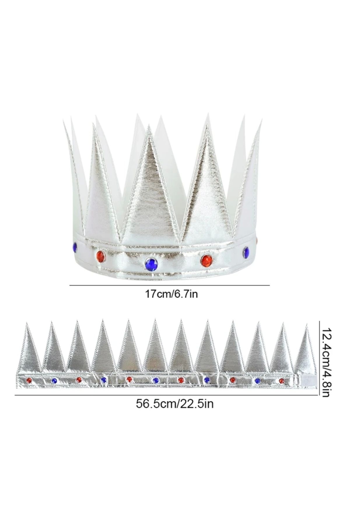 TWOX Çocuk GümüşRenkEvaYumuşakKralKraliyetTacıYetişkinÇocukUyumlu55cm