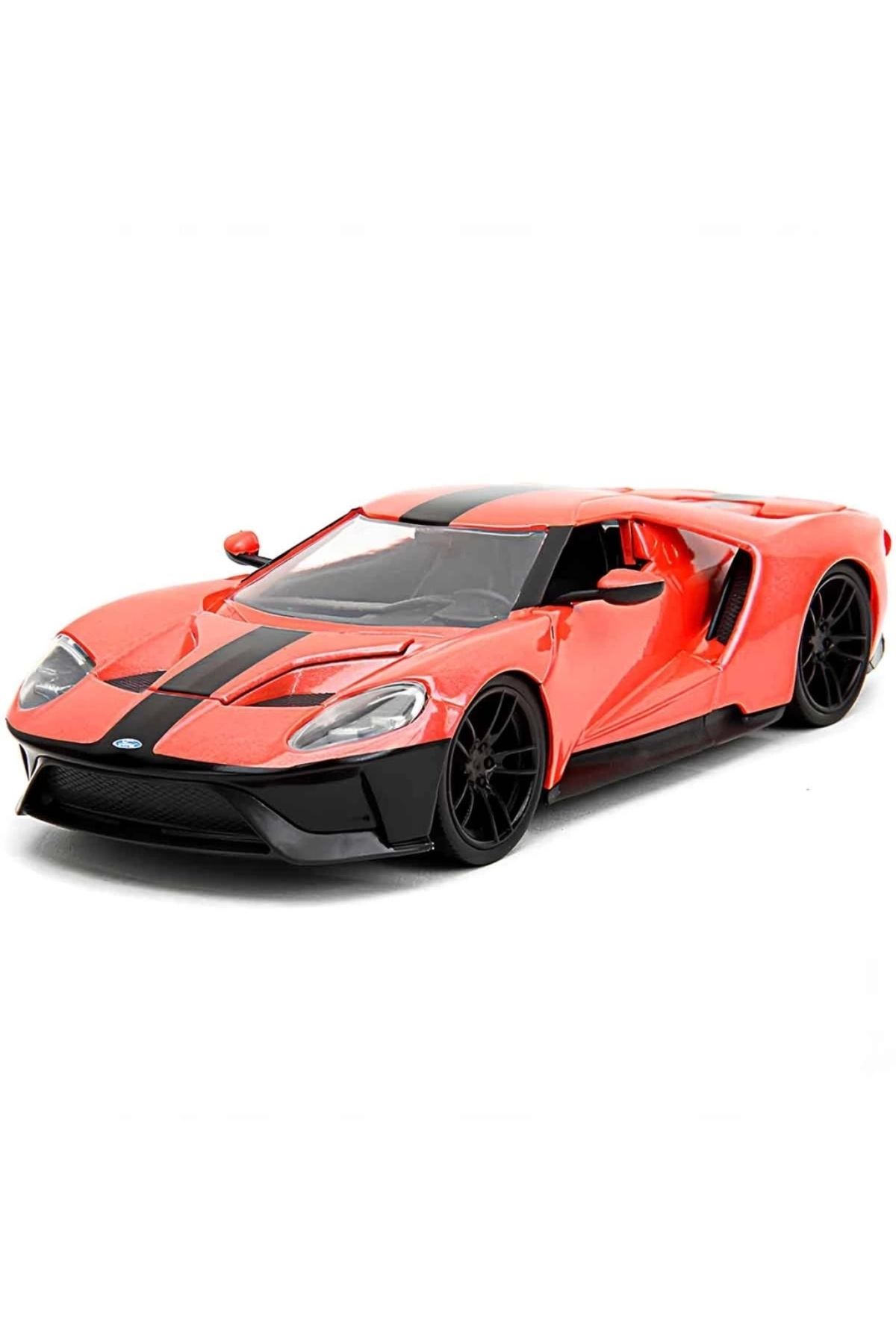 TWOX Çocuk 1:24 Jada Pink Slips 2017 Ford GT Metallic Orange Model Araba