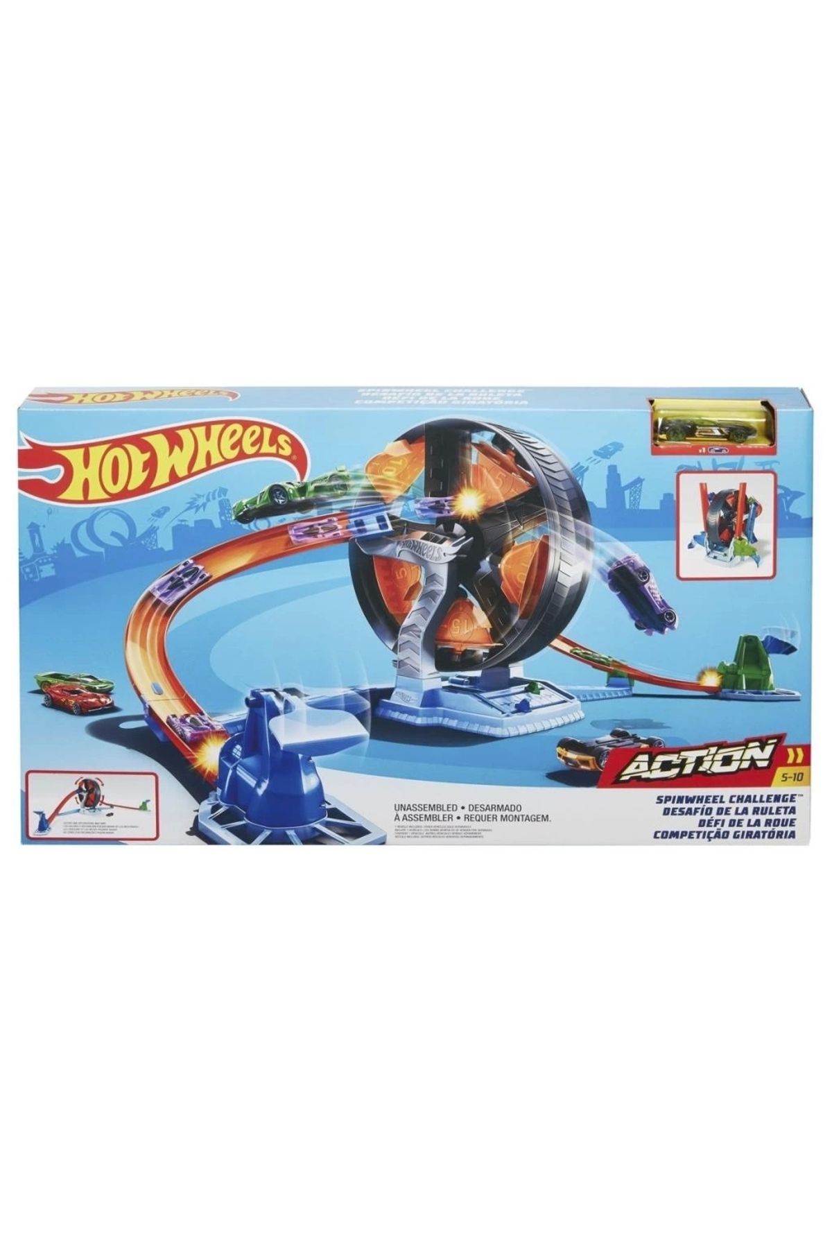 TWOX Çocuk GJM77 Hot Wheels, Dönen Tekerlek Macerası Yarış Seti / 4-8 yaş