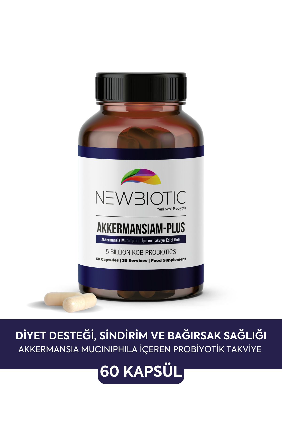 nbnewbiotic Akkermansiam Plus - Diyet Desteği, Sindirim Ve Bağırsak Sağlığı Için Probiyotik Takviye (60 KAPSÜL)