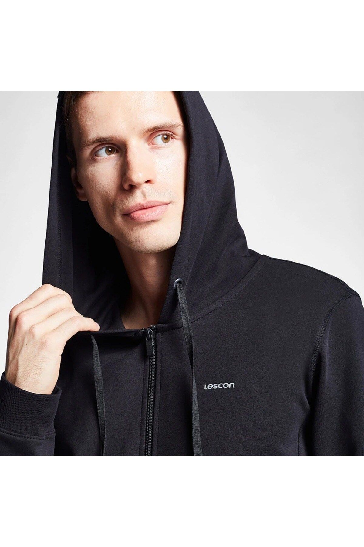 Lescon-25S-1241-25B Men's Zip Hoodie Black 5