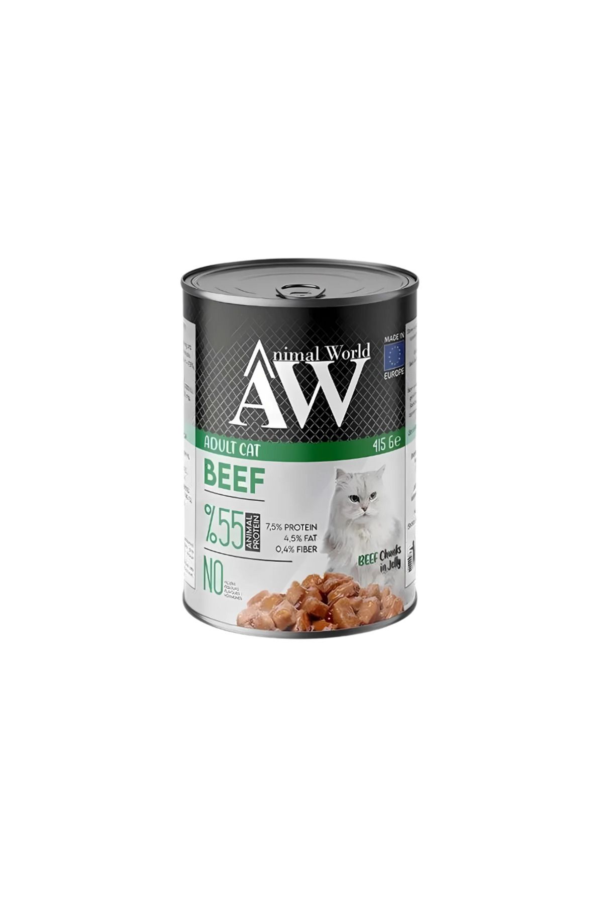 Animal World Biftekli Yetişkin Kedi Konservesi 415 Gr (24 Adet)