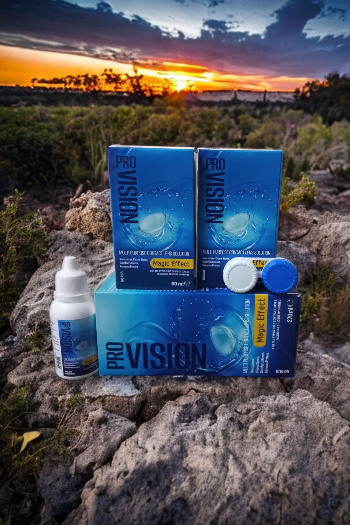 PRO-VISION MULTI PURPOSE SOLUTİON Pro-vısıon Lens Solüsyonu 60 ml X 2 + 270 ML (Her Kutuda 1 Lens Kabı ..)