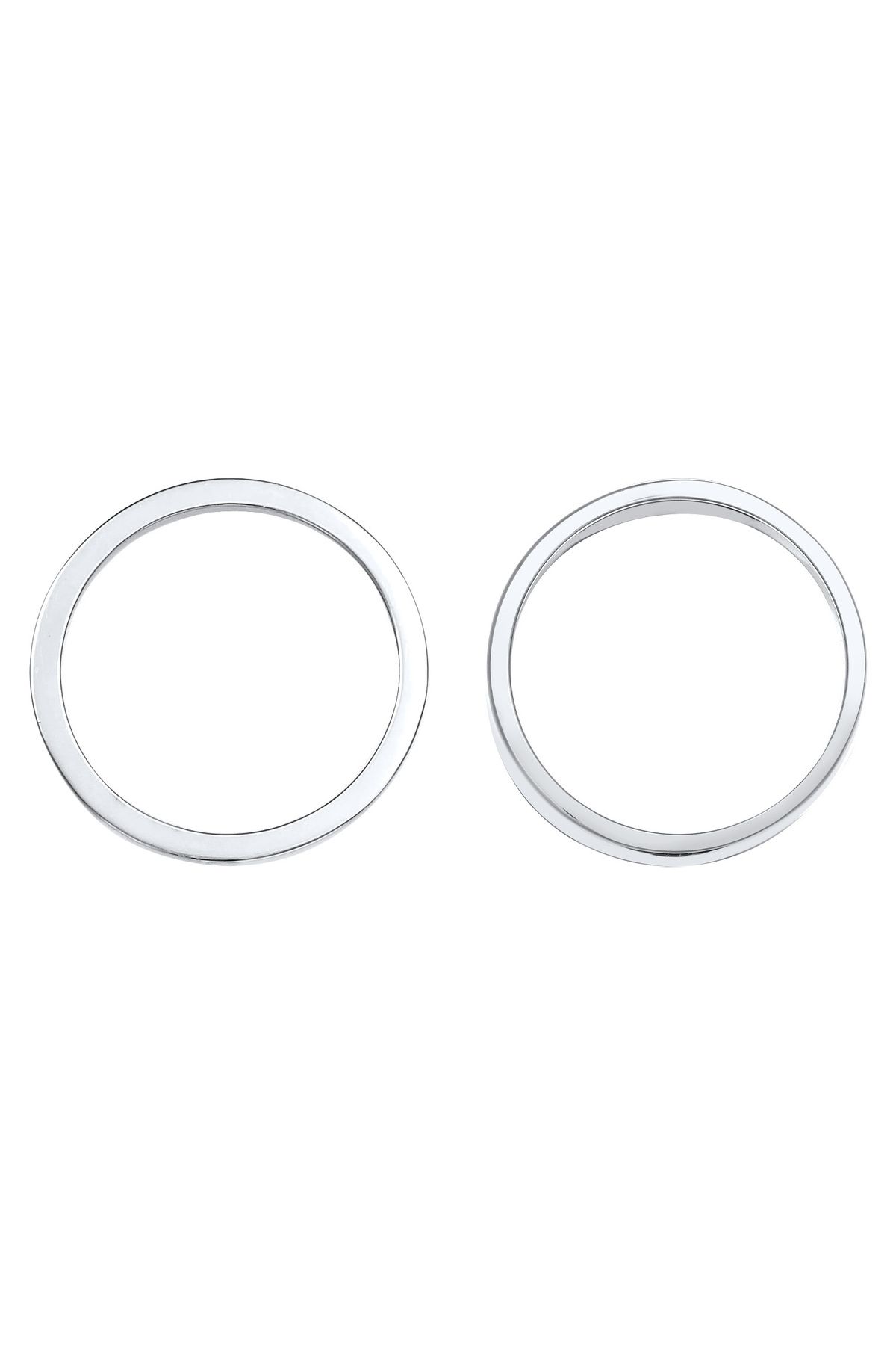 ELLI-Ring Bandring Stacking Breit Schmal 2er Set 925 Silber 3