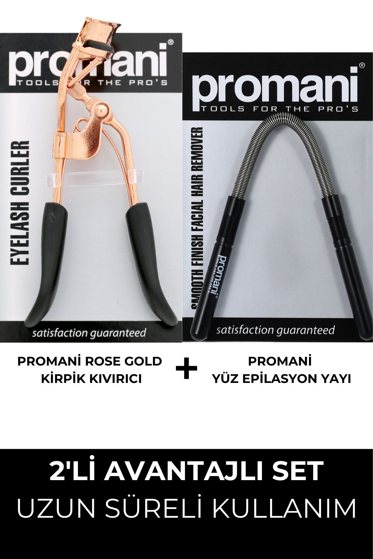 Promani Rose Gold Kirpik Kıvırıcı Yüz Epilasyon Yayı - 2'li Avantajlı Paket