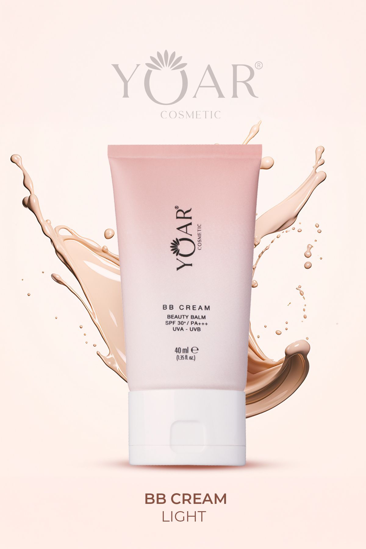 Yoar Cosmetic BB CREAM BEAUTY BALM 30 SPF + /PA+++ UVA UVB YÜKSEK KAPATICI-HAFİF YAPILI 40ml FORMÜL LIGHT L