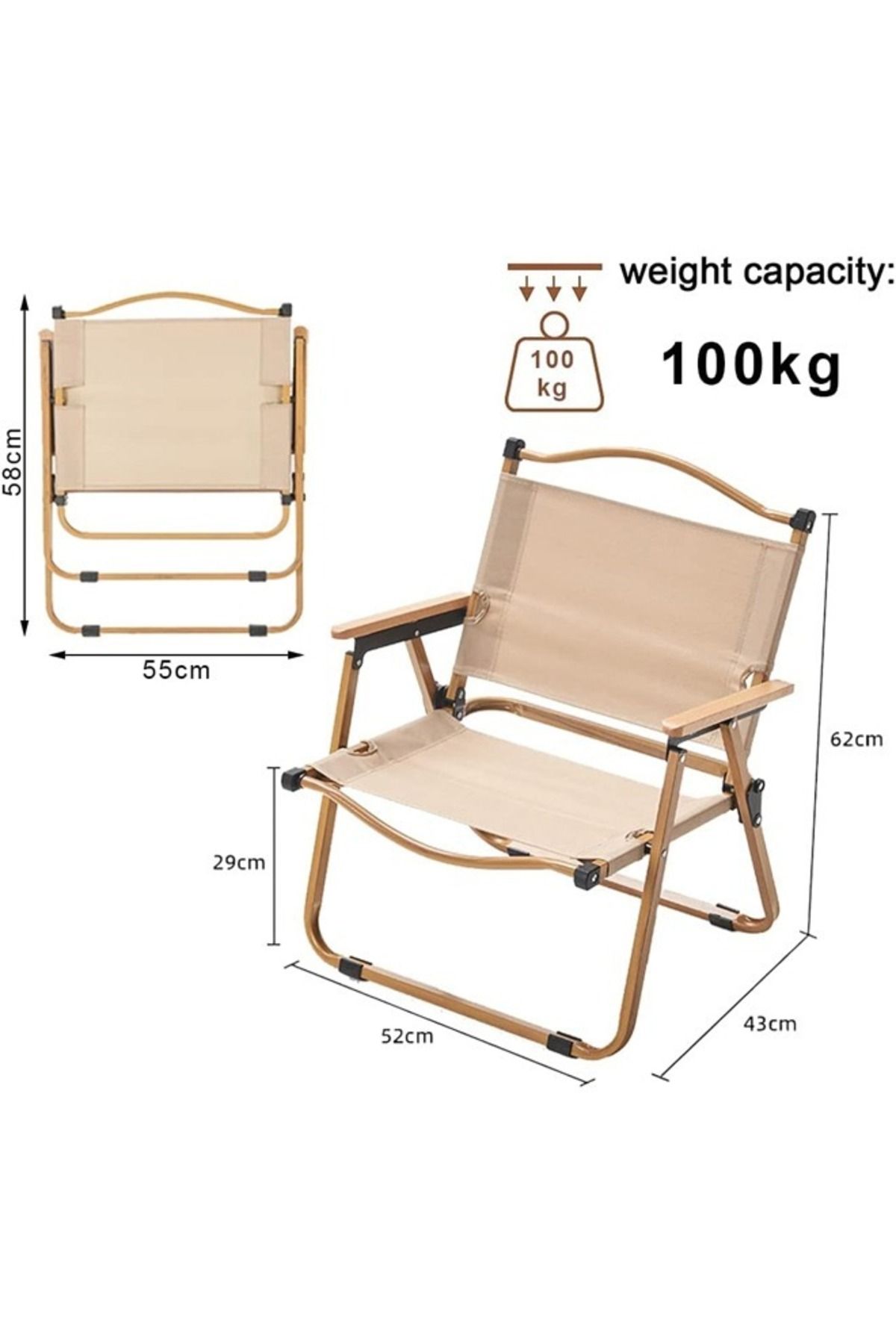 Cady One-Portable Folding Lightweight Camping Chair for Camping, Hiking, Garden Multi-Purpose 3