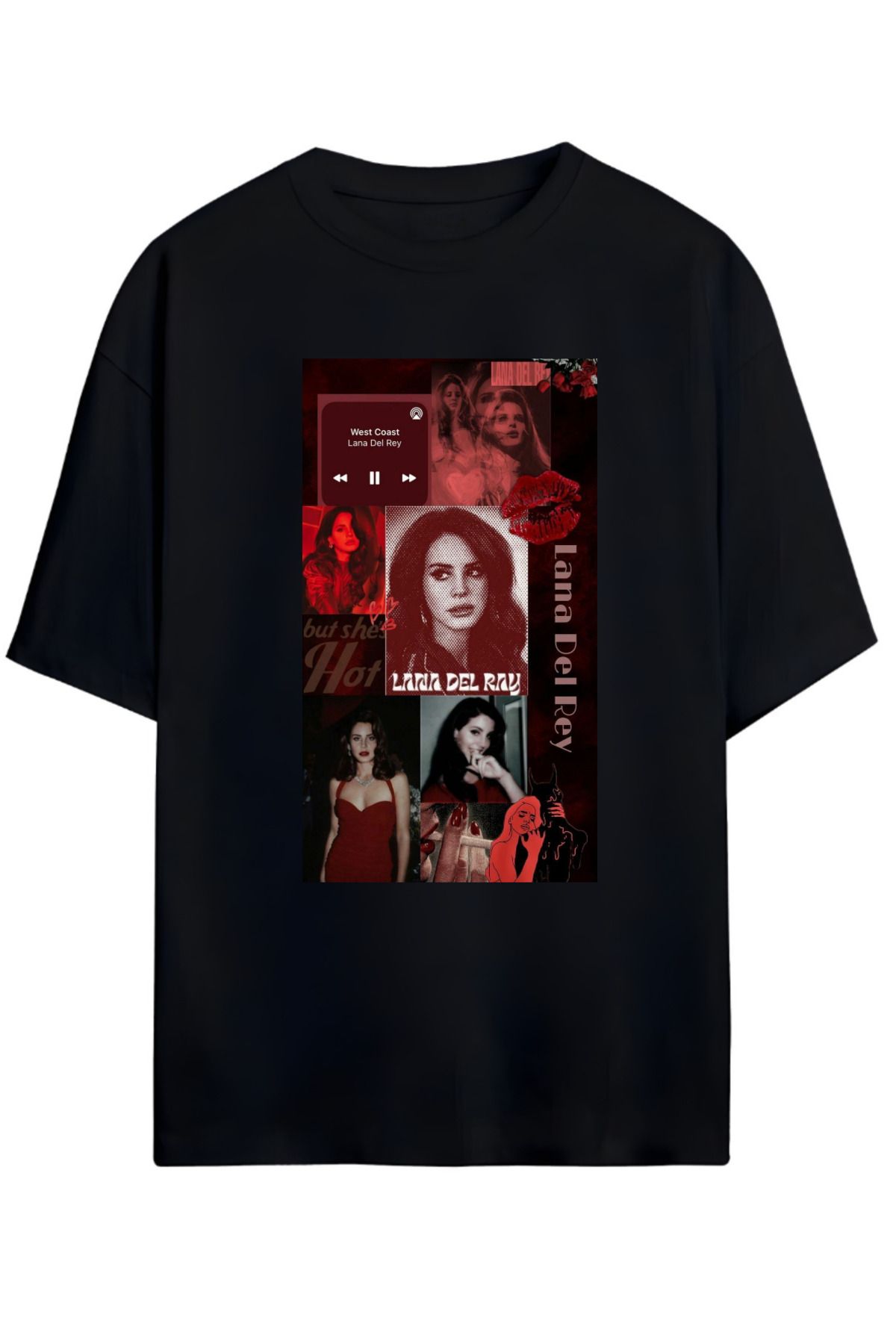 MAGORS LANA DEL REY TASARIMLI UNISEX YENİ SEZON OVERSIZE PAMUKLU  T-SHIRT