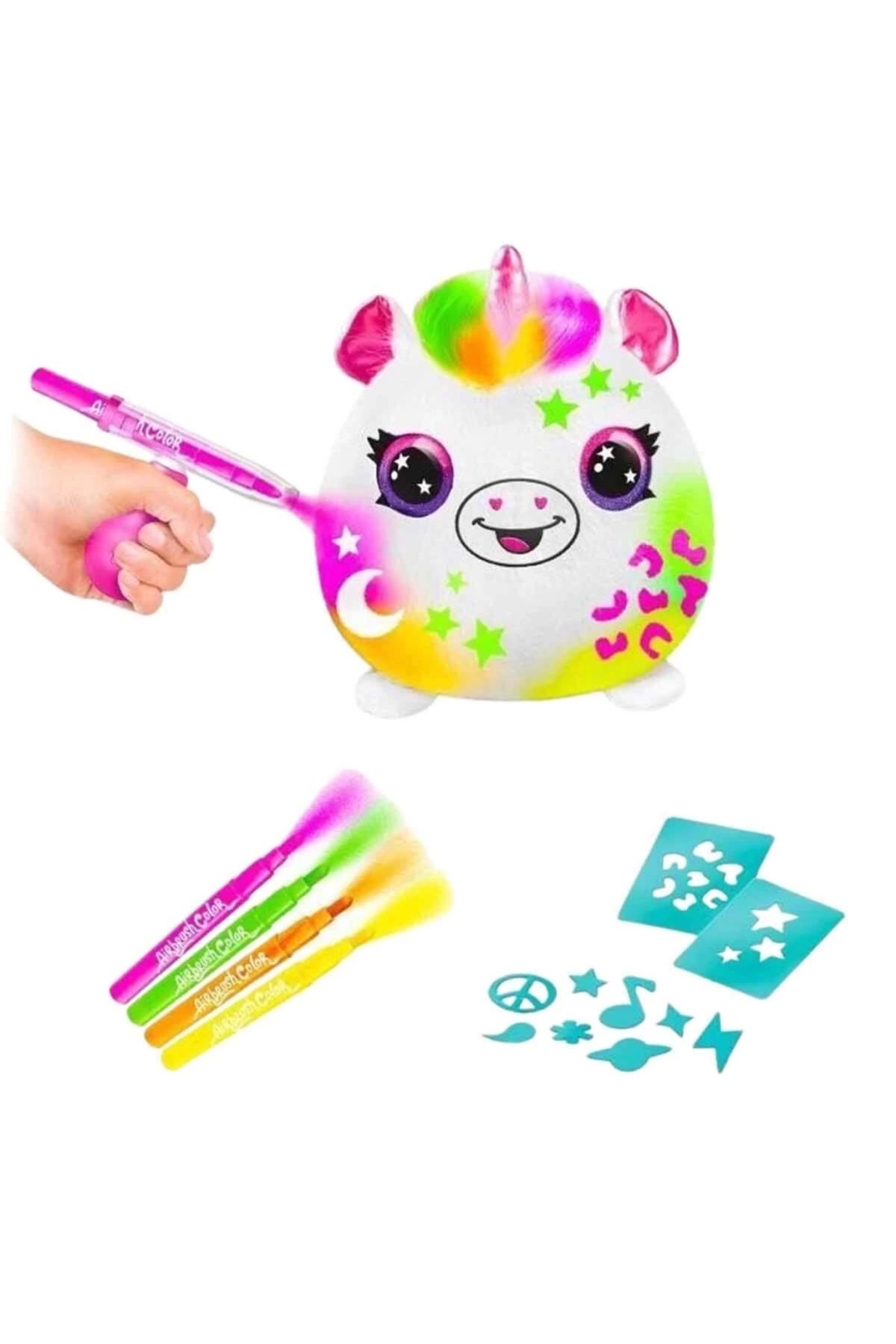 Basic Fun Çocuk Airbrush Peluş Neon Boyama Seti