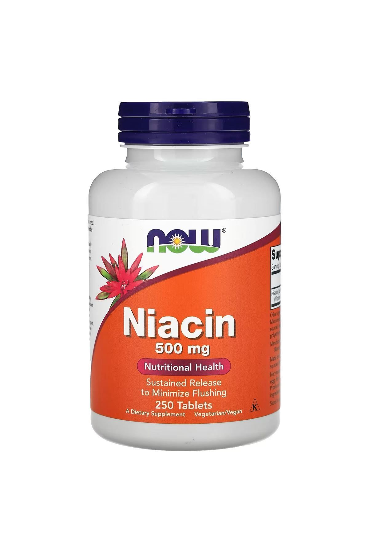 Now Foods Niacin, 500 mg, 250 Tablet.usa menşei.dmmedicine'den