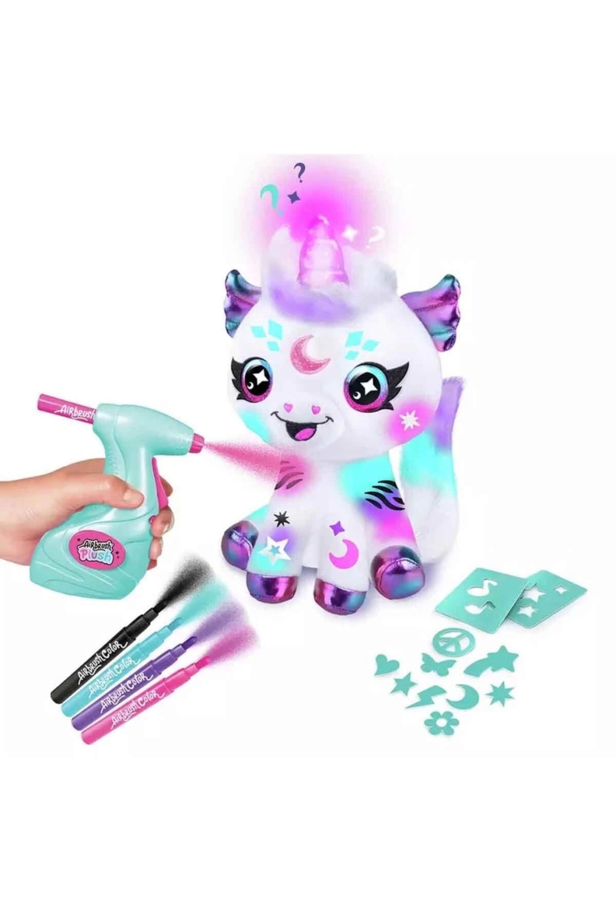 Basic Fun Çocuk Işıklı Airbrush Peluş Cosmic Unicorn