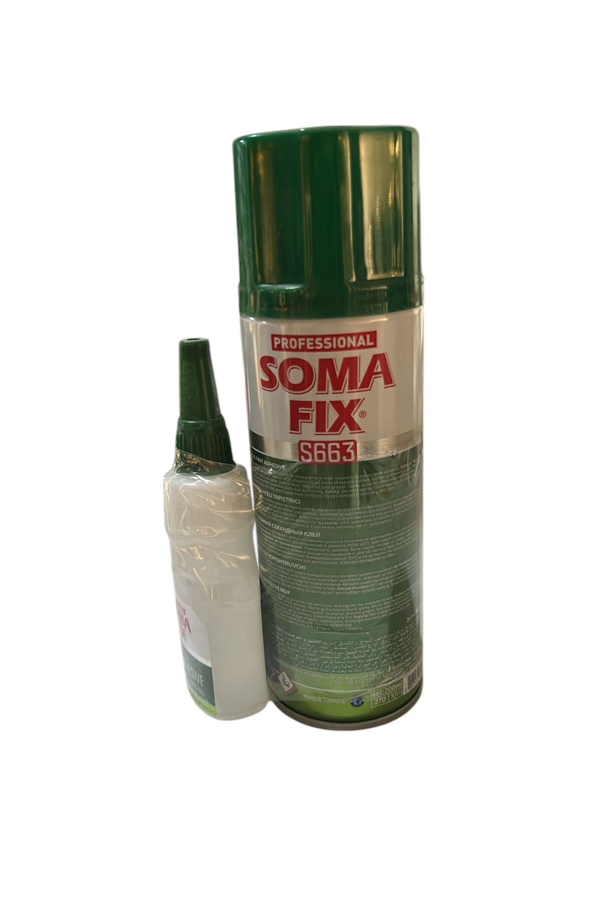 ASM TİCARET Soma Fıx Profesyonel Hızlı Yapıştırıcı 200 ml Sprey 50 ml Yapıştırıcı