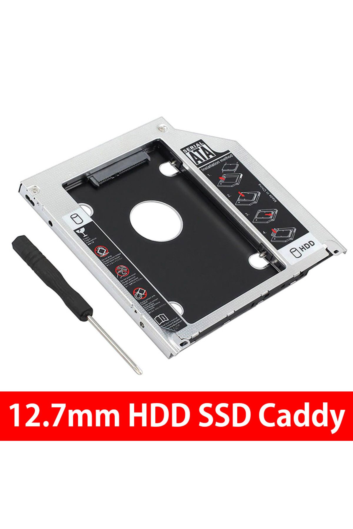 Derwell 12.7mm Caddy Sata 12.7 Mm Ssd Harddisk Kutusu Kızak Laptop Ssd Notebook Ikinci Hdd Takma