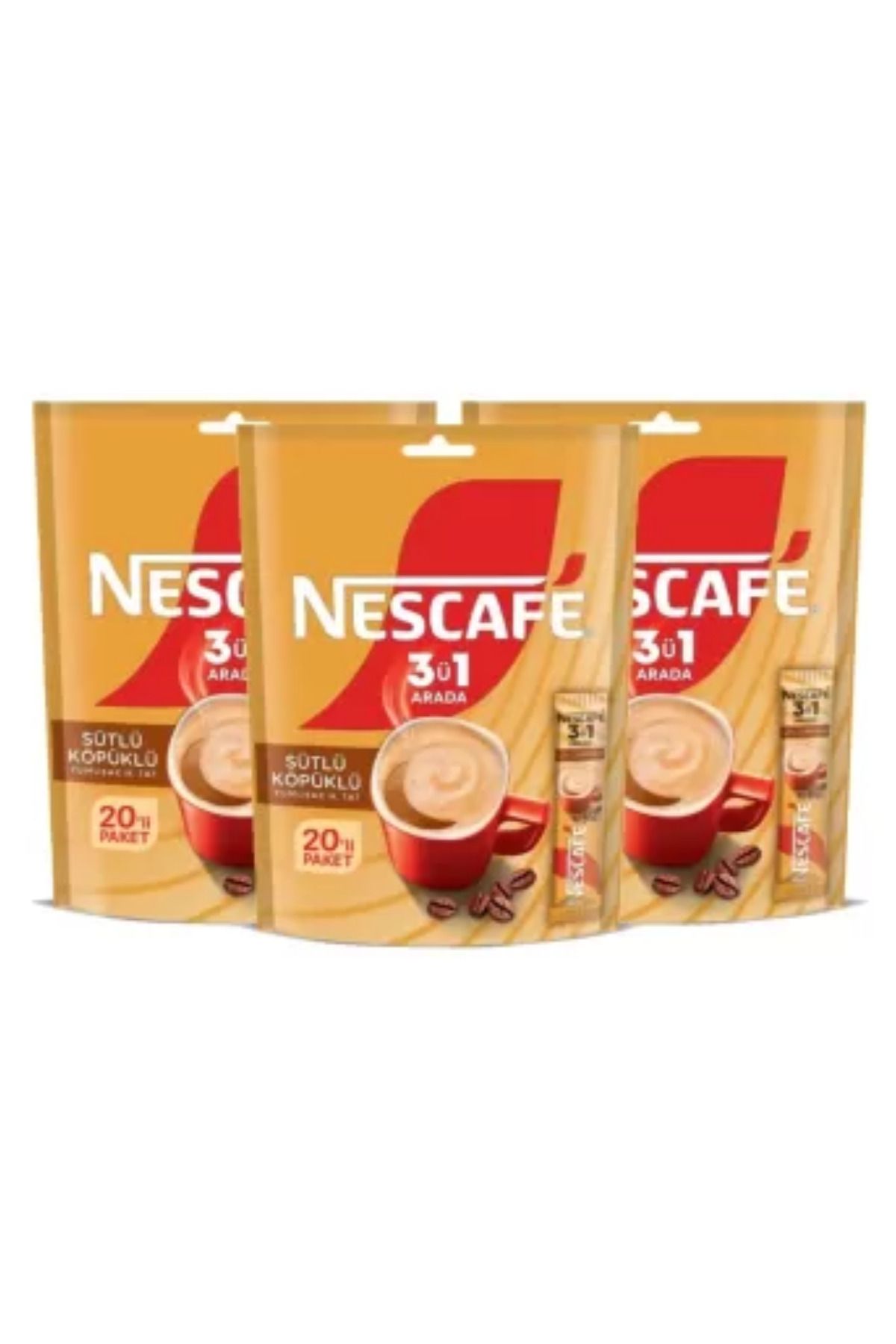 Nescafe 3'ü 1 Arada Sütlü Köpüklü (10'lu) x6 Adet