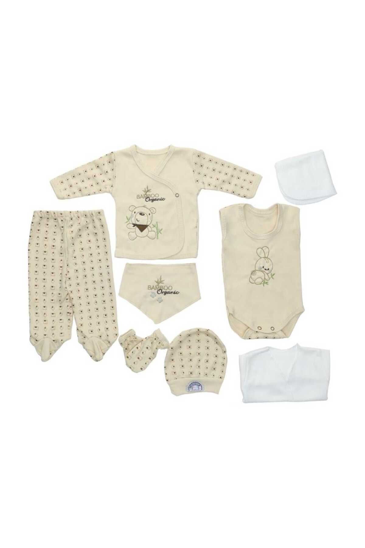 MeraklıBebe YENİDOĞAN BEBEK 0/3 AY BAMBU 8 Lİ ORGANİK LÜX ZIBIN SET