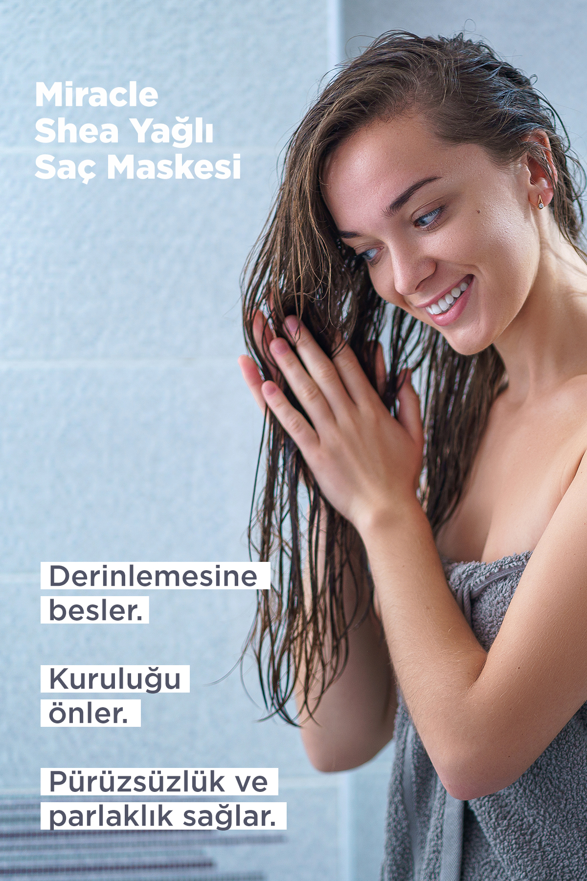 Miracle Saç Bakım Maskesi 250 ml | Boyalı Ve Kıvırcık Saçlar | İyileşme Etkili | Shea Yağı — 8681554632088 — تصویر 3 از 3