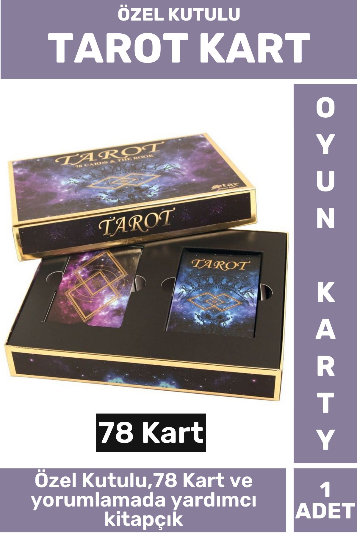 Wintoup Premium Manevi Ruhsal Rehberlik Kader 78 Kartlı ÖZEL KUTULU Yorumlama Kitapçıklı TAROT KARTLARI