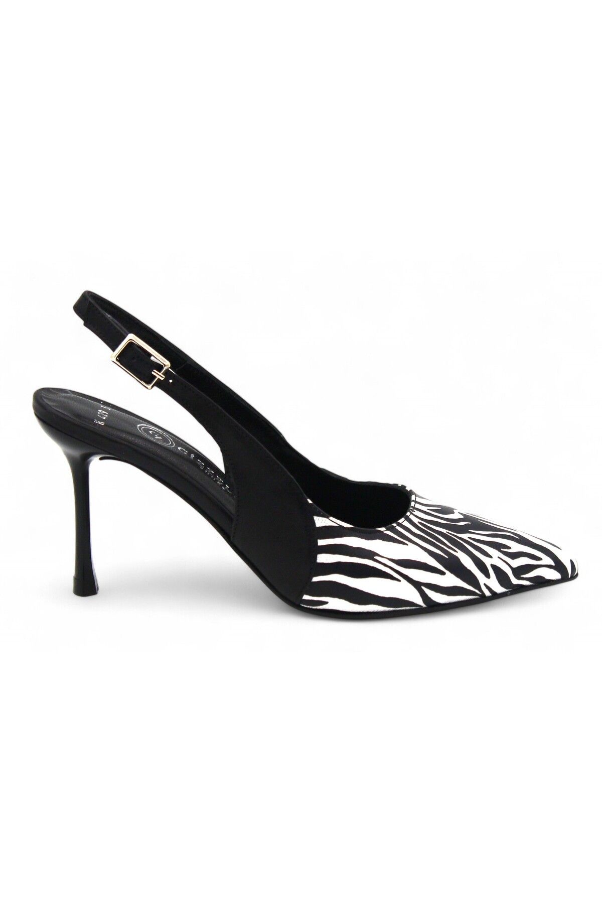 Gizzelli shoes Zebra Desenli Deri Sandalet