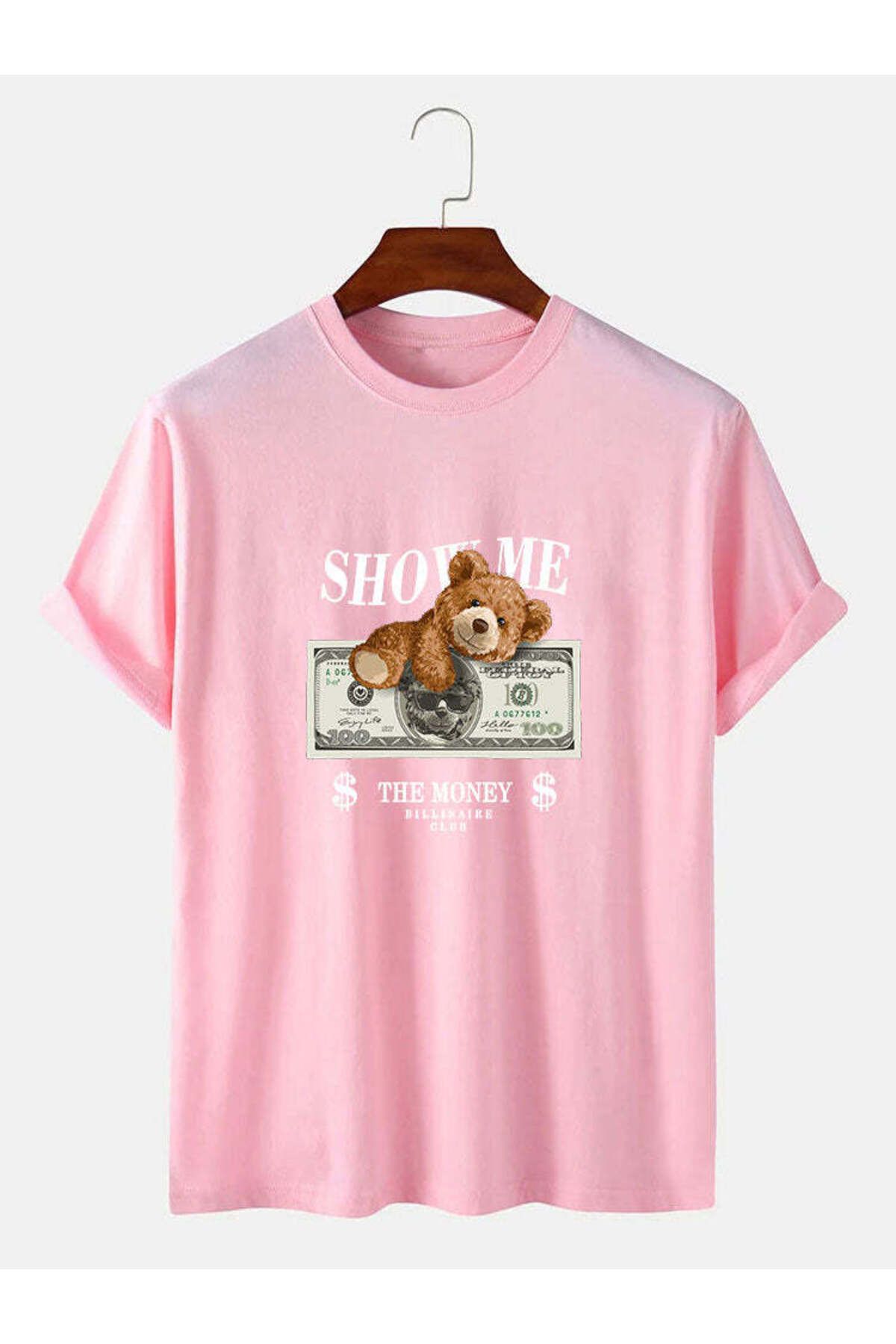 KUAS Show ME Money Bear Baskılı Oversize Pamuklu (Unisex) T-Shirt