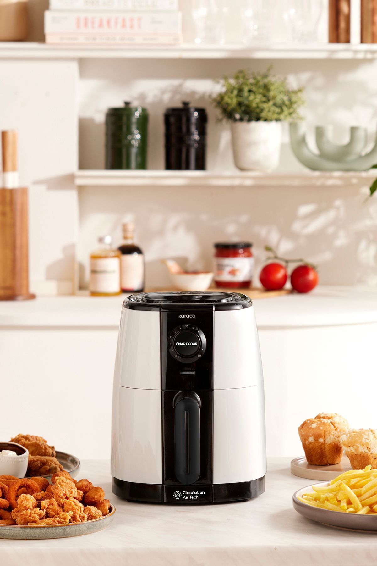 Karaca Smart Cook 60 Dakikaya Kadar Zaman Ayarlı Compact Airfryer Krem 2 Kişilik