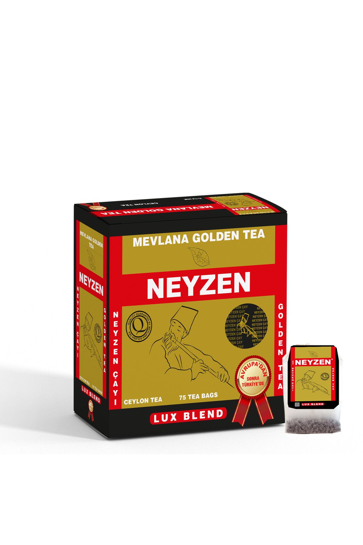 NEYZEN 75 Adet - Saf Yaprak Çay Golden Tea %100 Ceylon Sri Lanka Sallama Mevlana Golden Tea 100 Std.