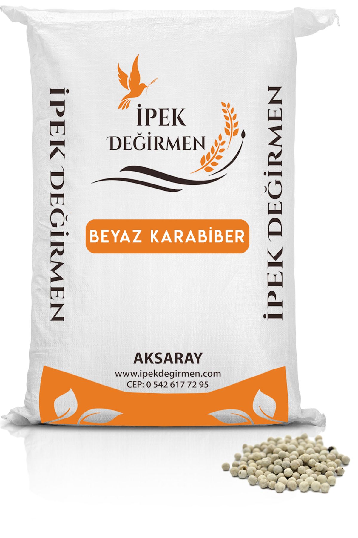 İpek Değirmen 2 KG Katkısız Ak Biber Beyaz Tane Karabiber