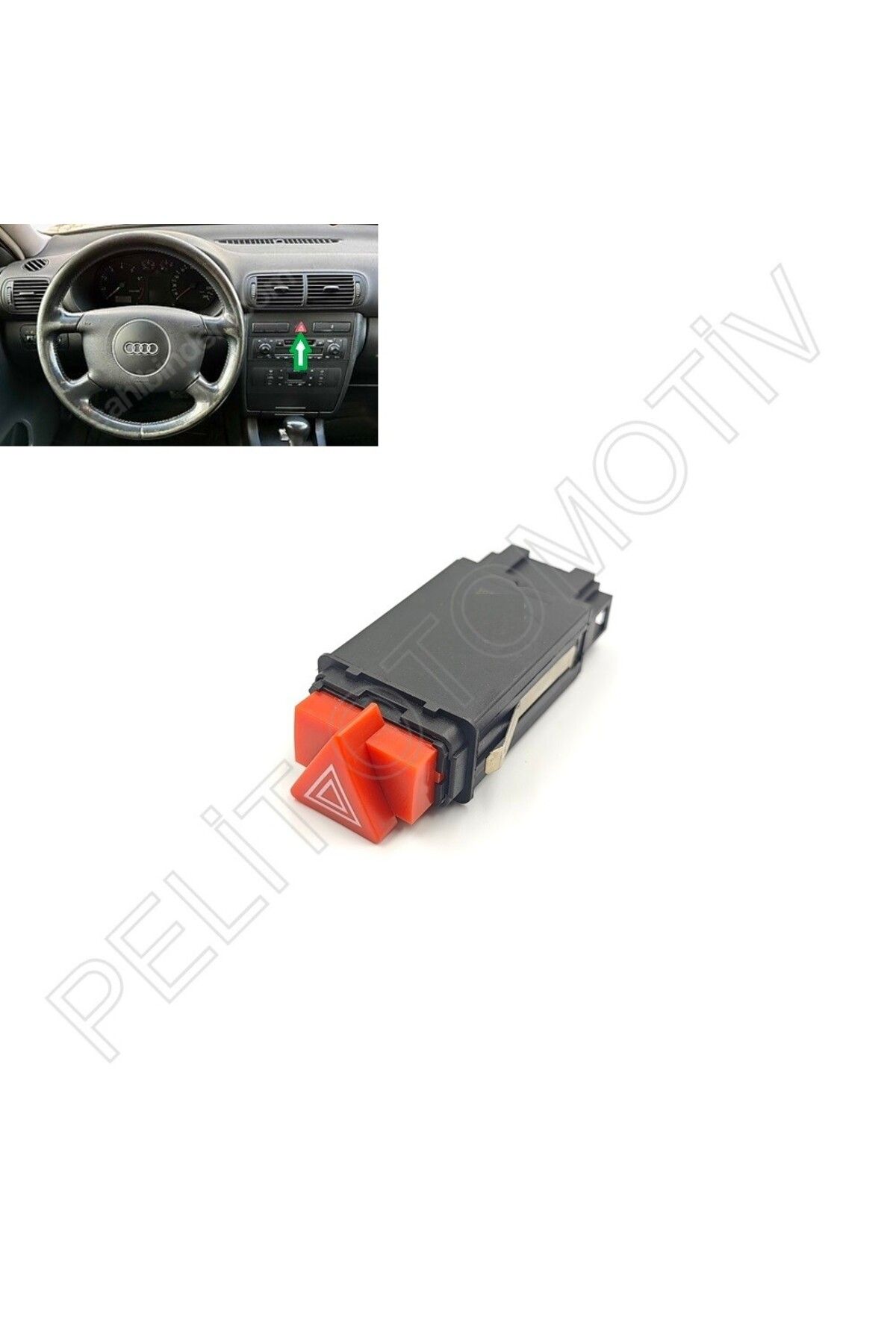 PELİTOTOMOTİV Audi A3 Dörtlü Flaşör Düğme 8L0941509P (2001-2003)