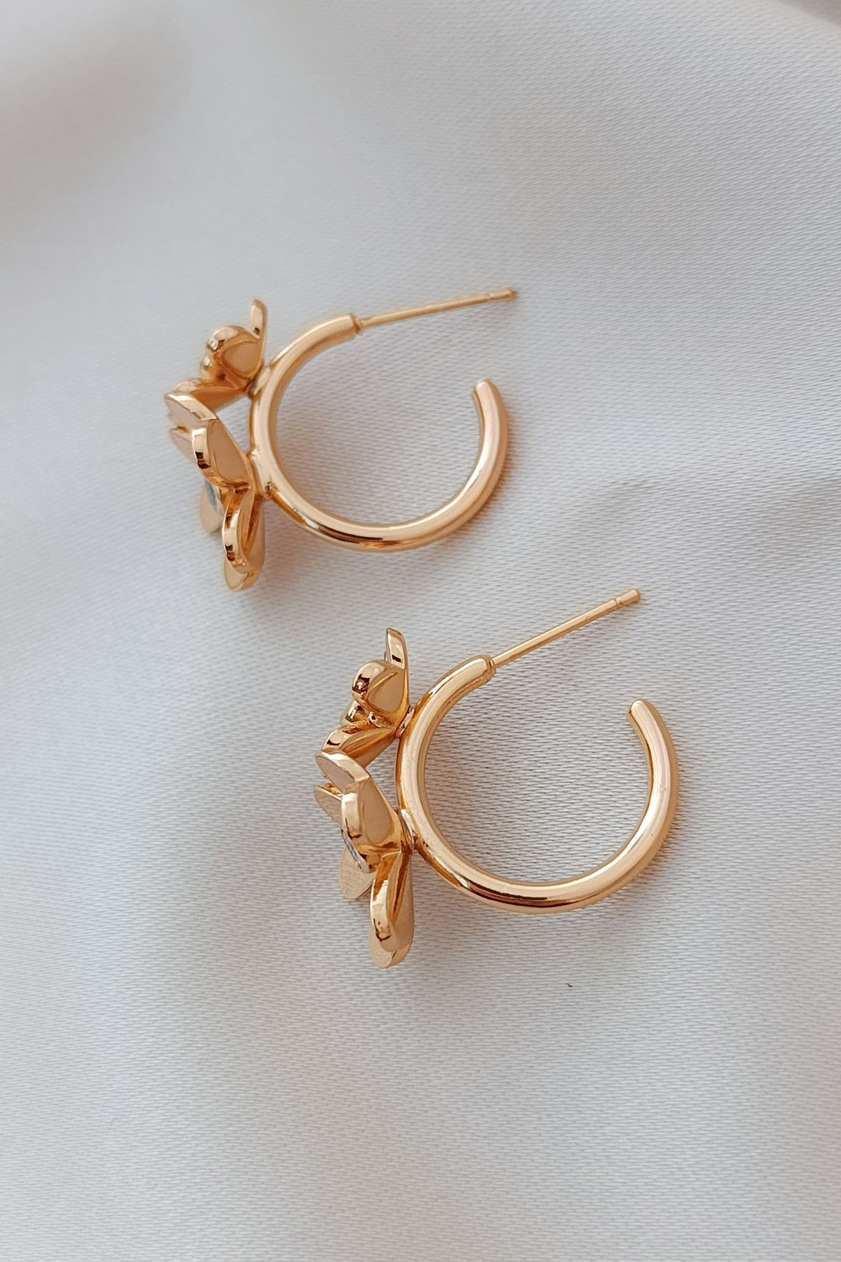 COSİTA-Rose Color Elegant Flower Earrings Night Daily Use Minimal Earrings 7