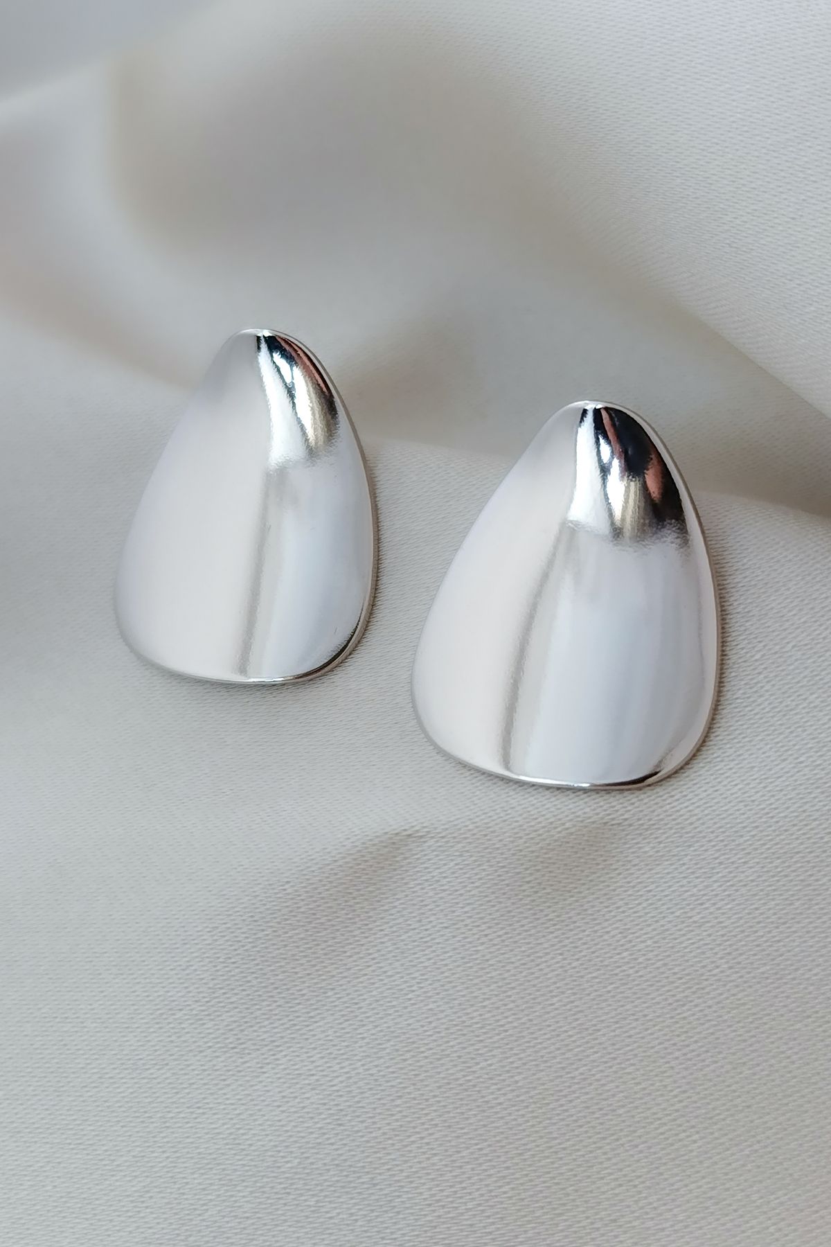 COSİTA-Silver Shiny Minimal Casual Design Luxury Earrings 6