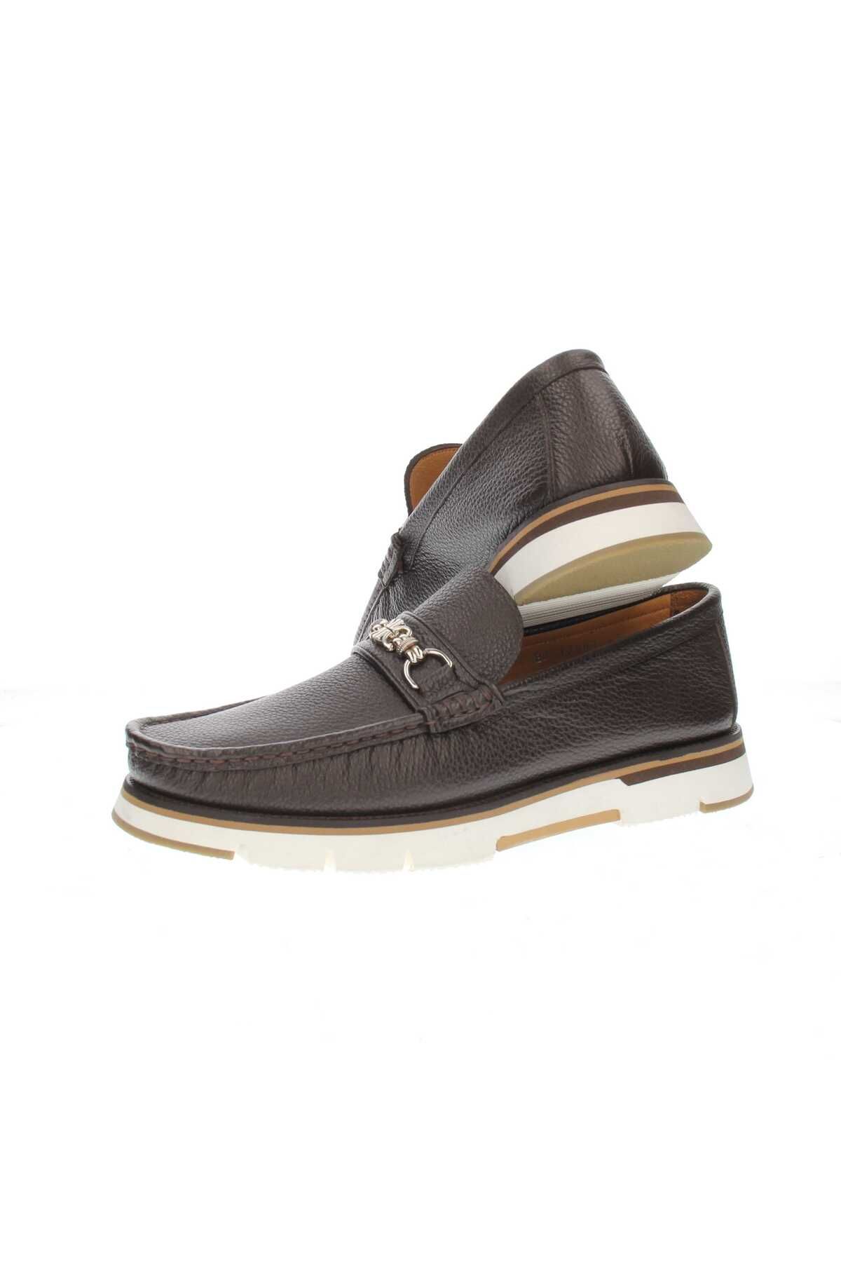 GROZ STORE-Coffee Leather Men's Shoes 3