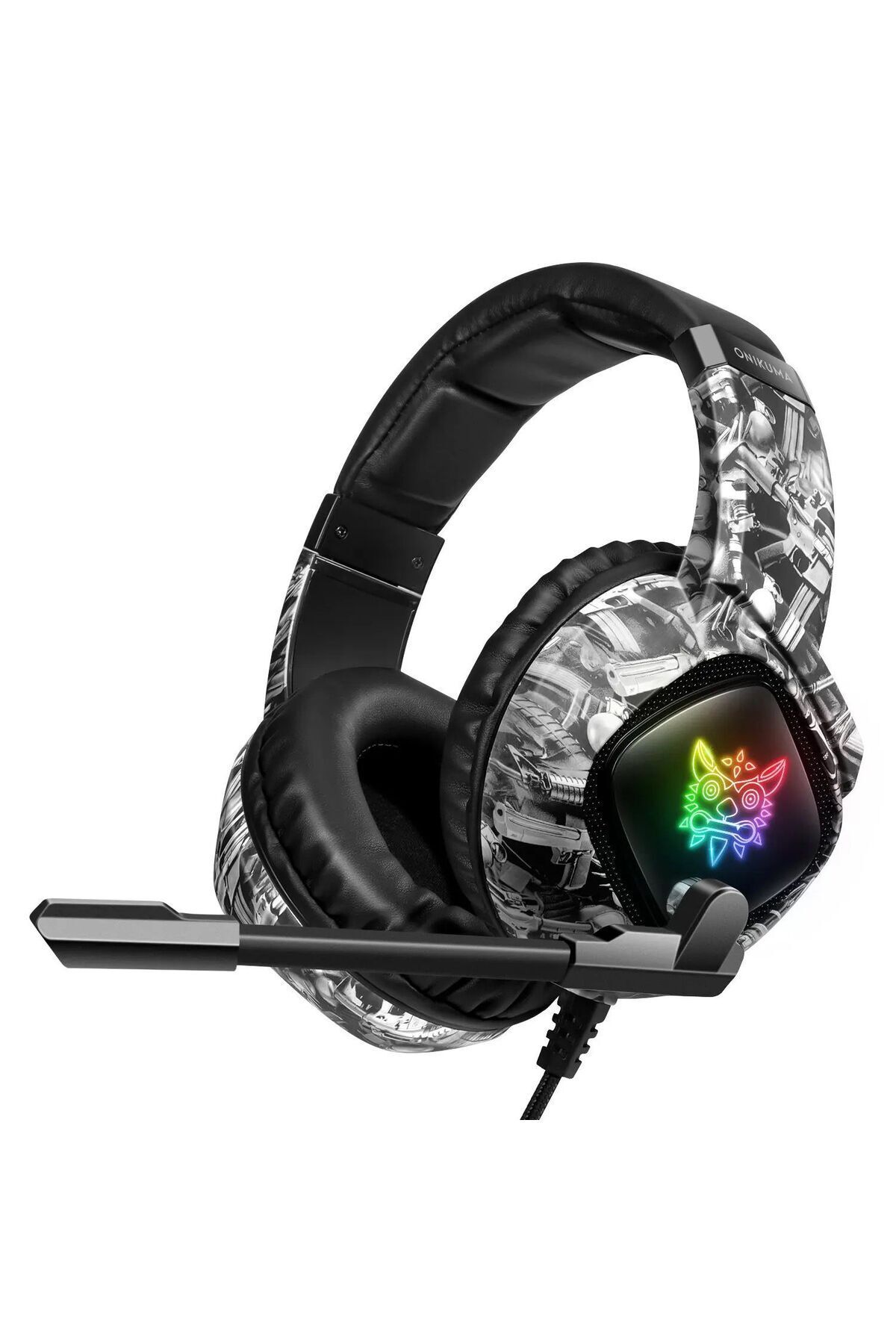 TEKNOMATİK Gaming Kulaklık RGB Led Katlanır Mikrofonlu Oyuncu Kulaklığı