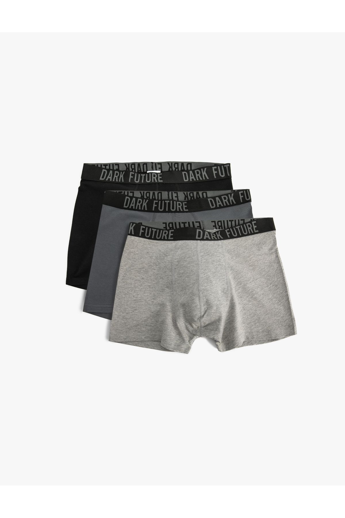 Koton Yeni Sezon Slogan Baskılı Bel Detaylı Pamuklu 3'lü Boxer Seti
