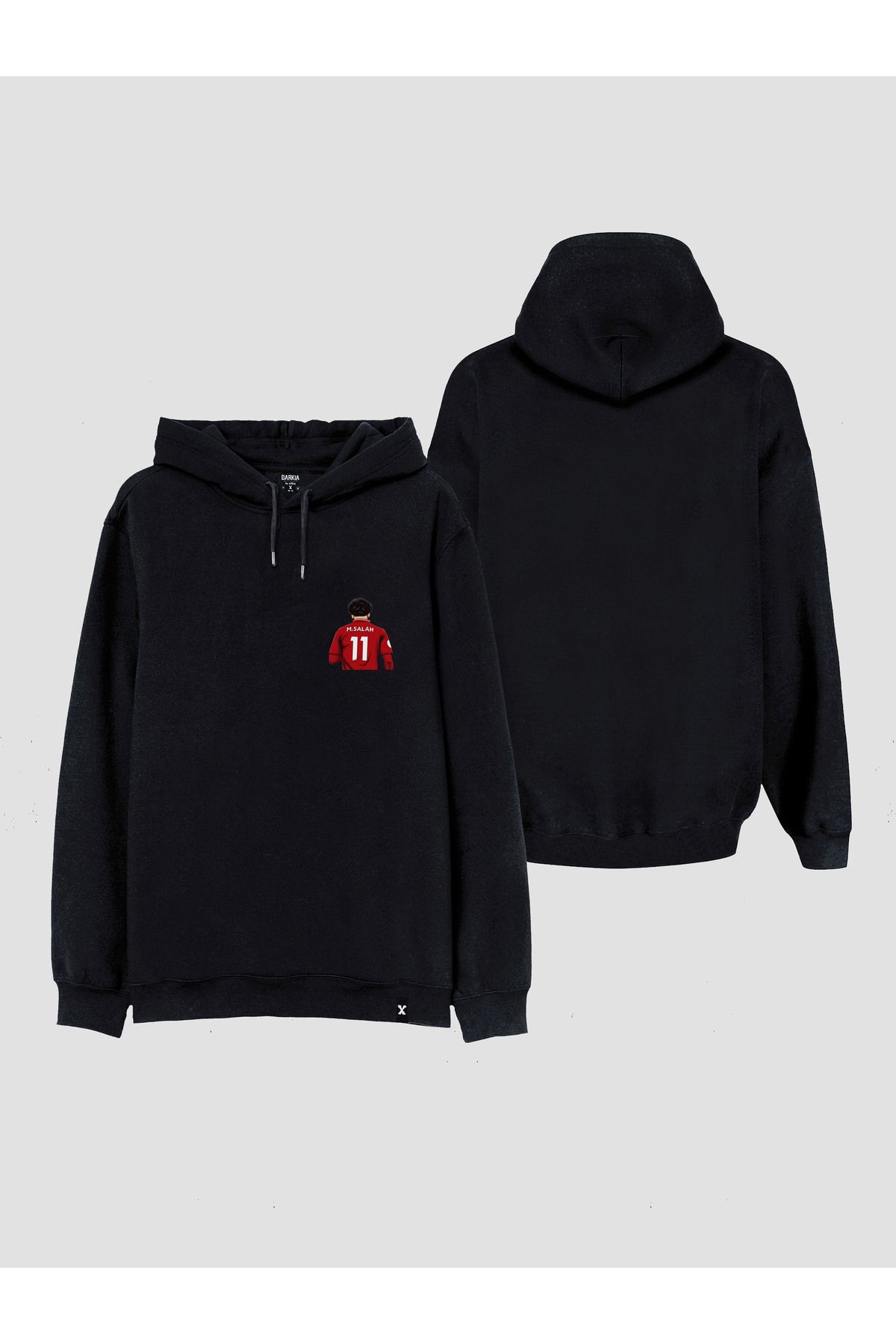 sielta Muhammed Salah
  Minimal Göğüs Baskılı Kapşonlu Unisex Siyah Sweathsirt Hoodie