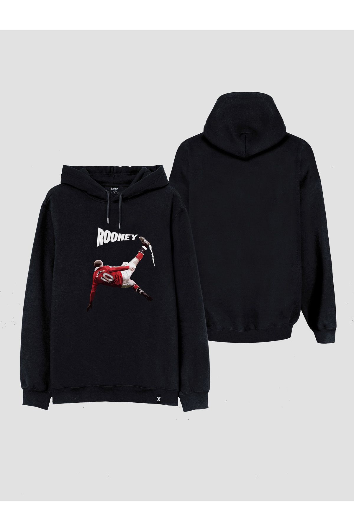 sielta Wayne Rooney
 Göğüs Baskılı Kapşonlu Unisex Siyah Sweathsirt Hoodie