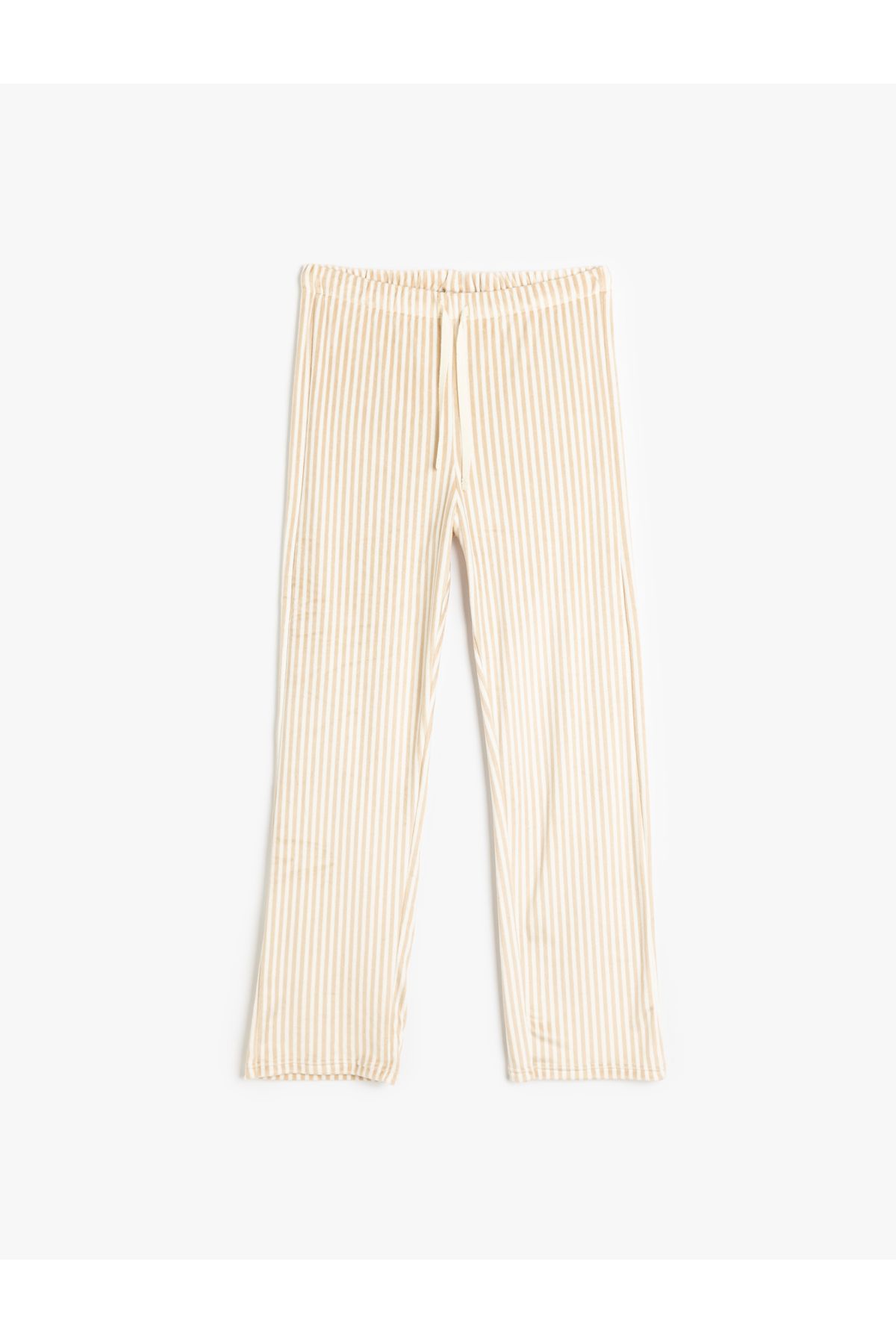 Koton Yeni Sezon Rahat Kalıp Çizgili Polar Pijama Altı