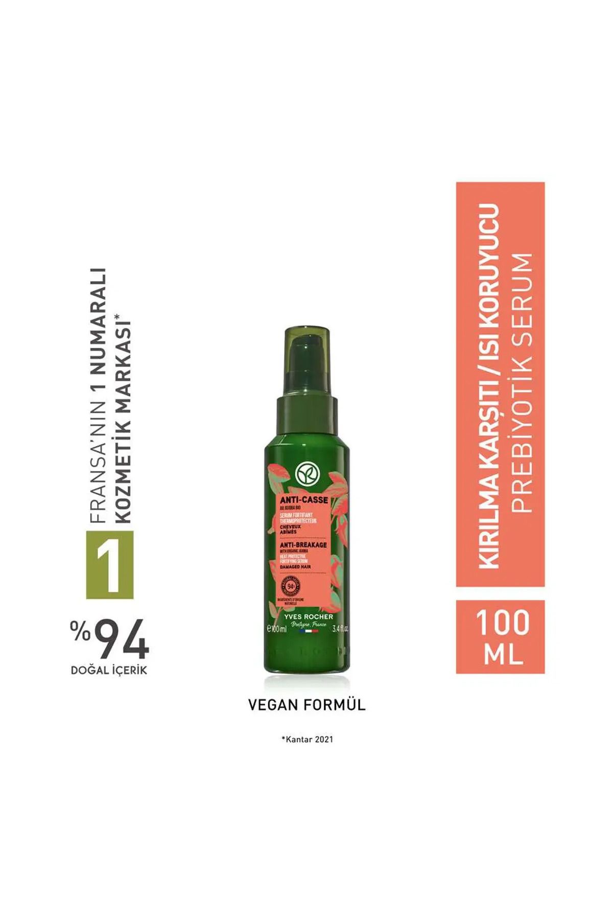 Yves Rocher Kırılma Karşıtı Prebiyotik Serum - Yıpranmış Saçlar / Reparation- 100 ml