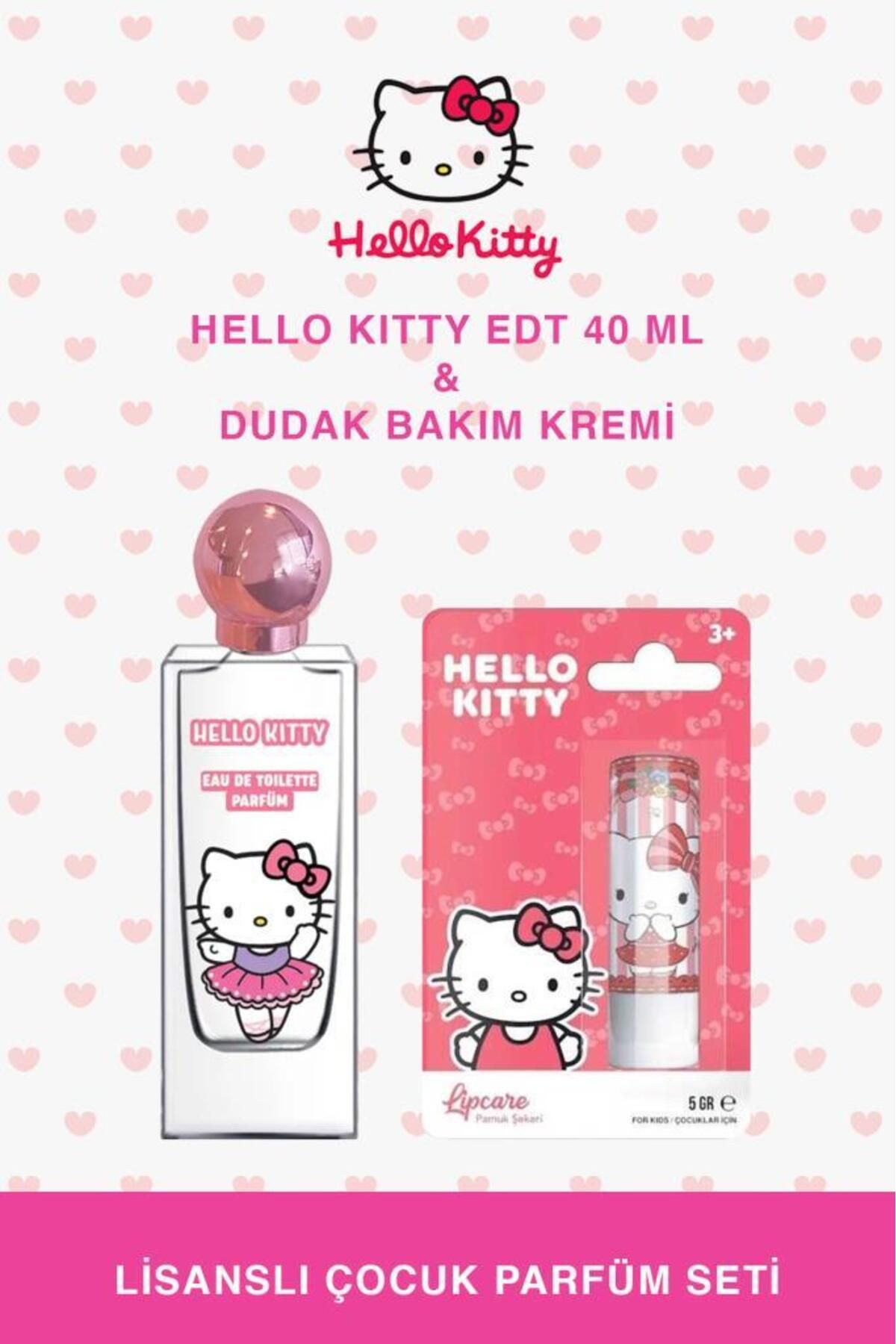 Hello Kitty Kız Çocuk Parfüm Dudak Nemlendirici Parfüm Seti