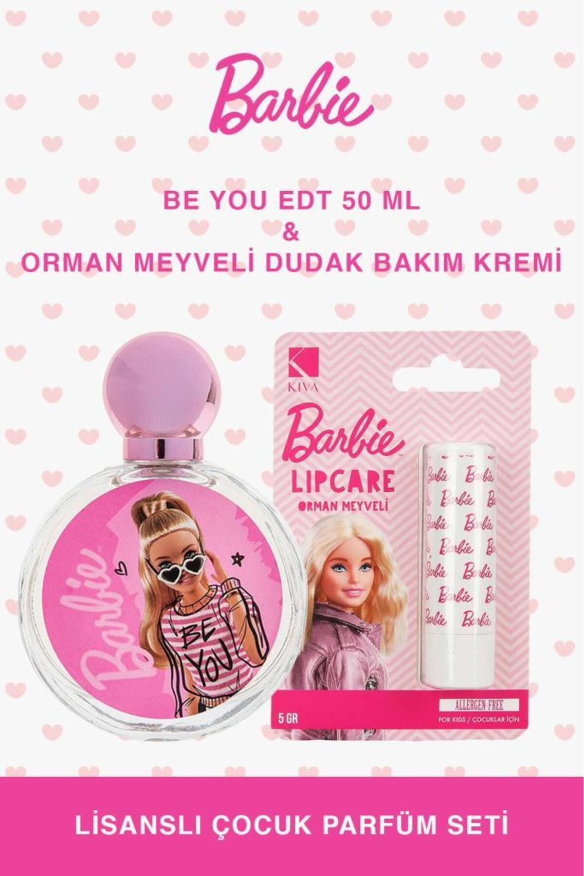 Barbie Kız Çocuk Parfüm Dudak Nemlendirici Parfüm Seti