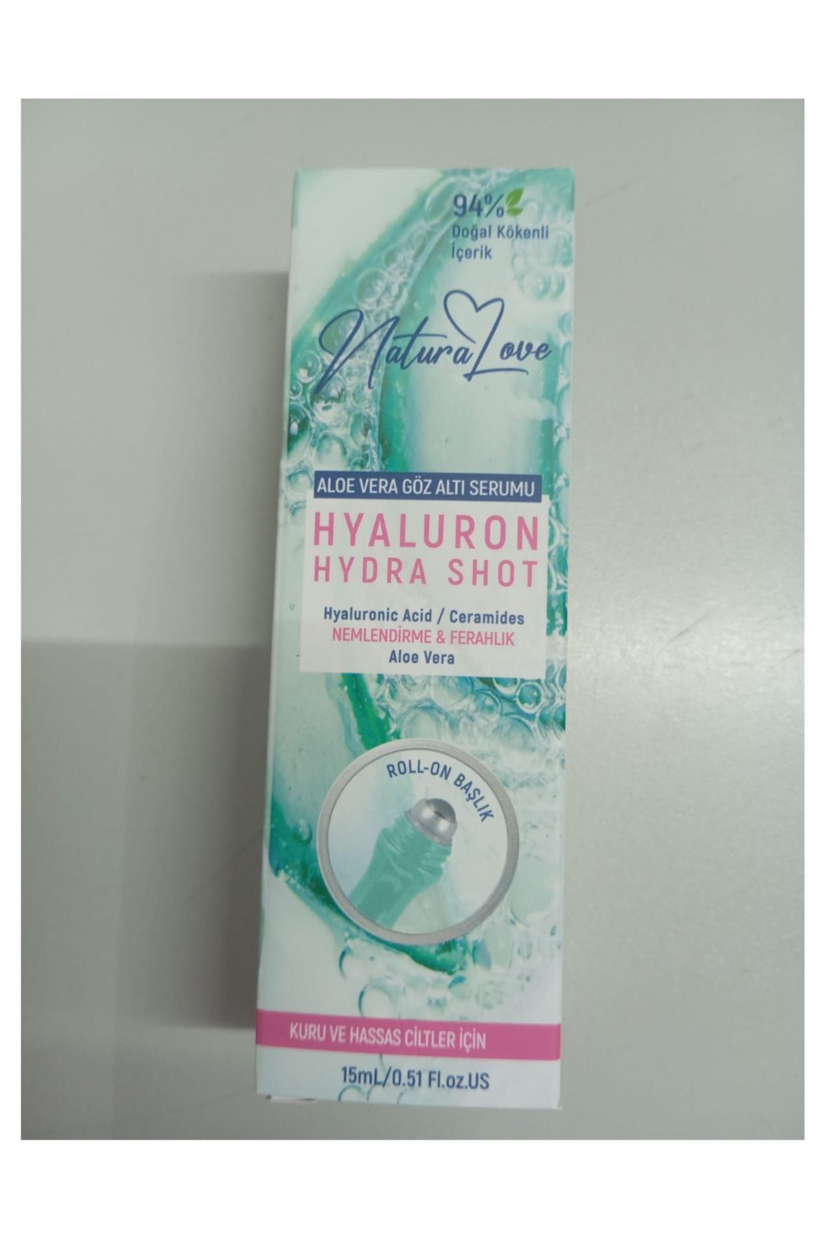 Naturlove Naturalove Hyaluron Hydra Shot Nemlendirme Ferahlık Kuru Hassas Ciltler için Göz Altı Serumu 15ml.