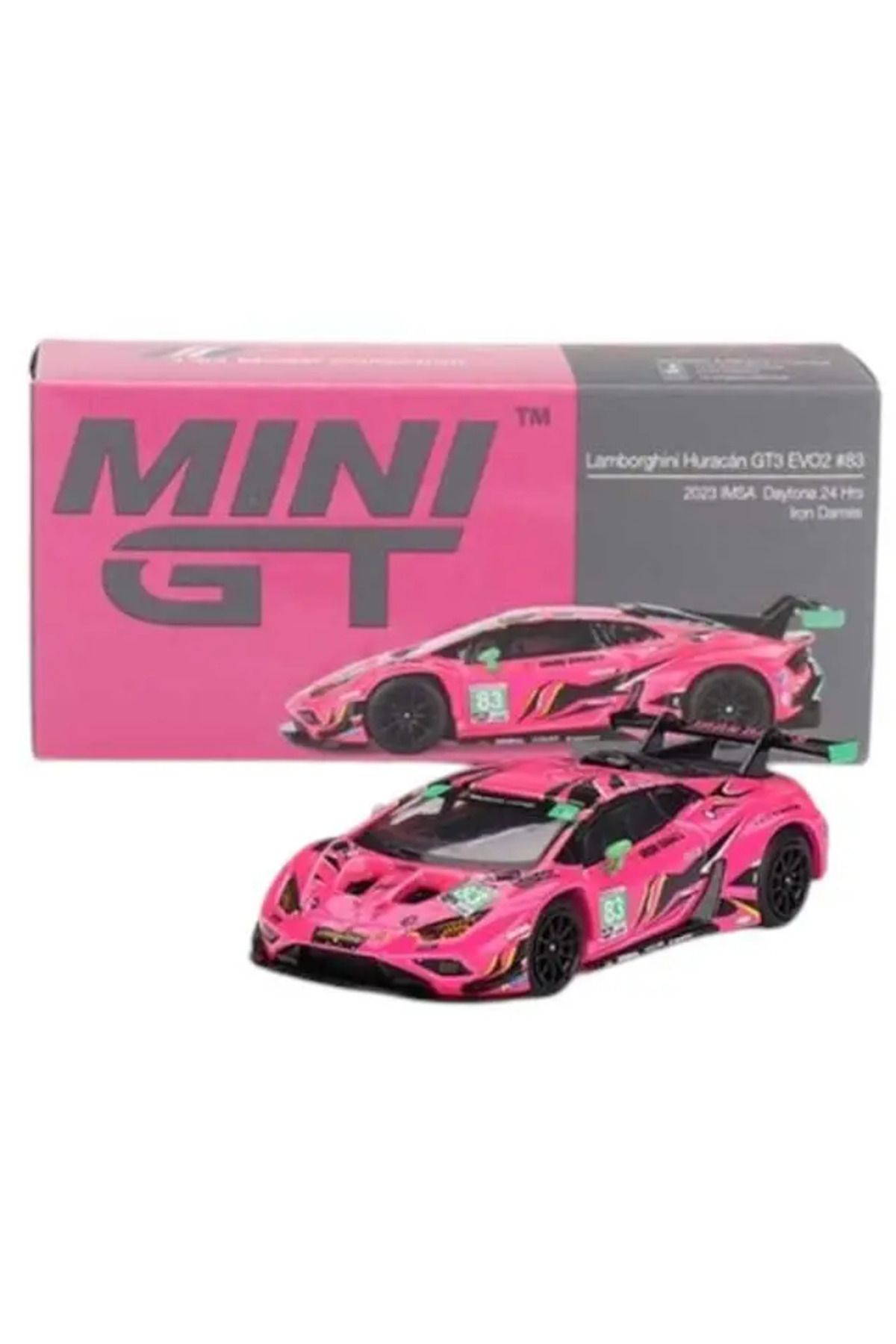 mini gt 1/64 Lamborghini Huracán GT3 EVO2 #83 Iron Dames 2023 IMSA Daytona 24 Hrs