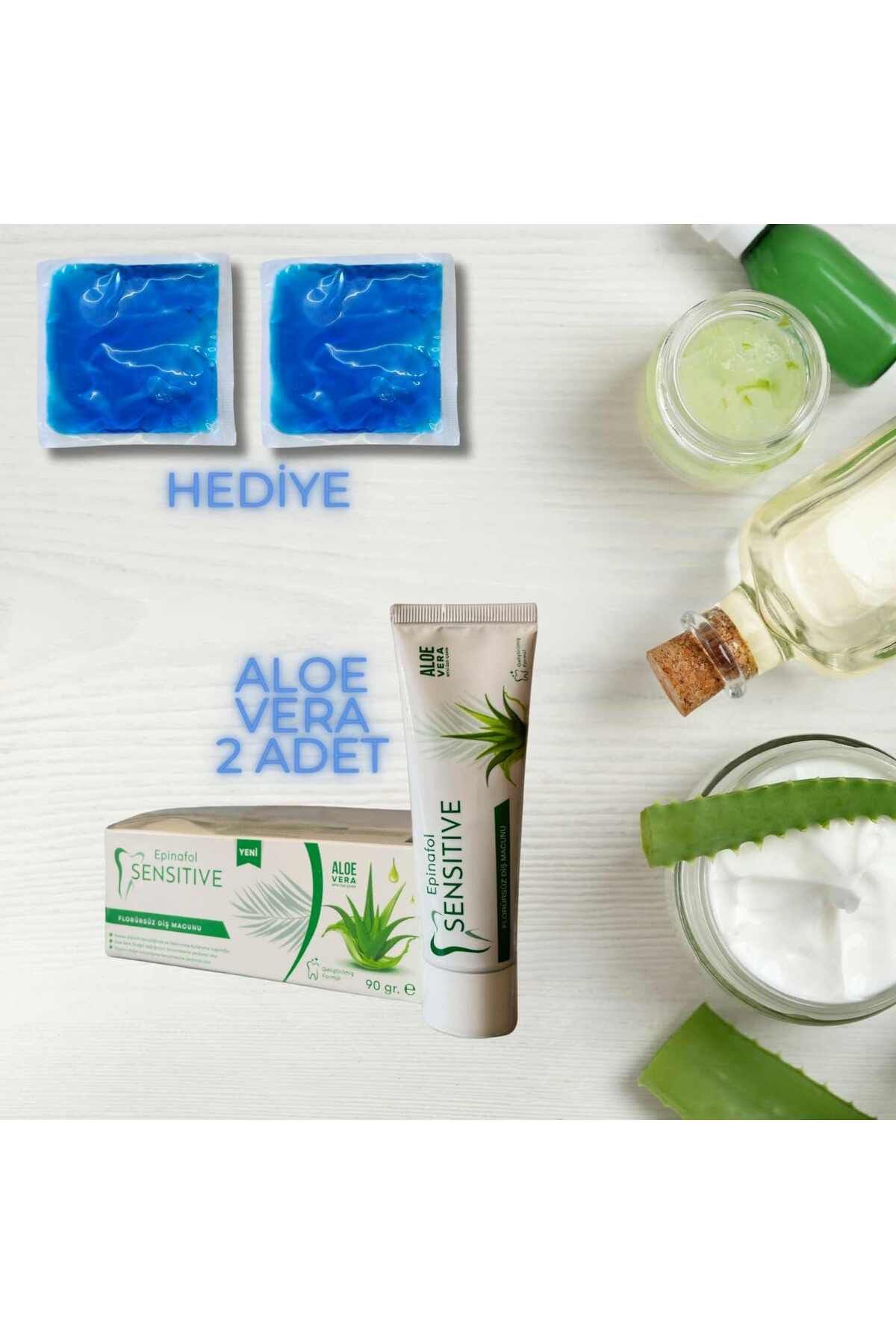 Epinafol Sensitive Aloe Vera Florürsüz Diş Macunu 90g 2 Adet Buz Jeli Hediyeli