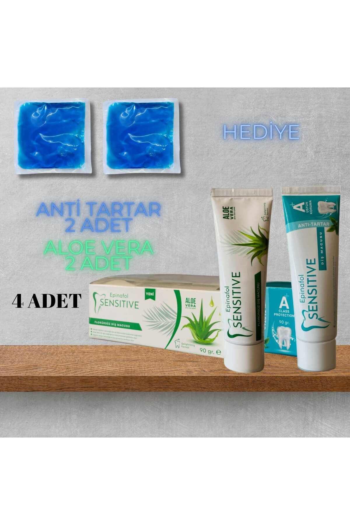 Epinafol Sensitive Diş Macunu 4 lü Set Anti Tartar Aloe Vera Buz Jeli Hediyeli