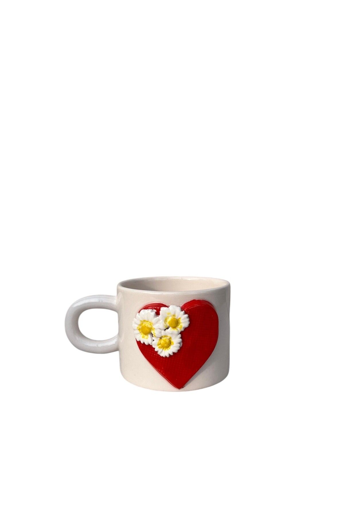 Lifestyle EL YAPIMI SEVGİLİLER GÜNÜ ÇİÇEKLİ KALP MUG 200 ML