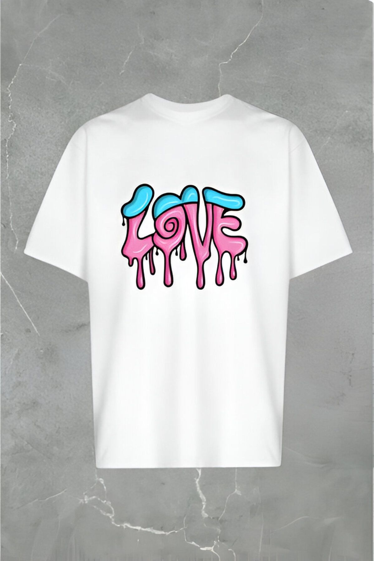 DWN WEAR LOVE Baskılı Süpreme Kumaş T-shirt