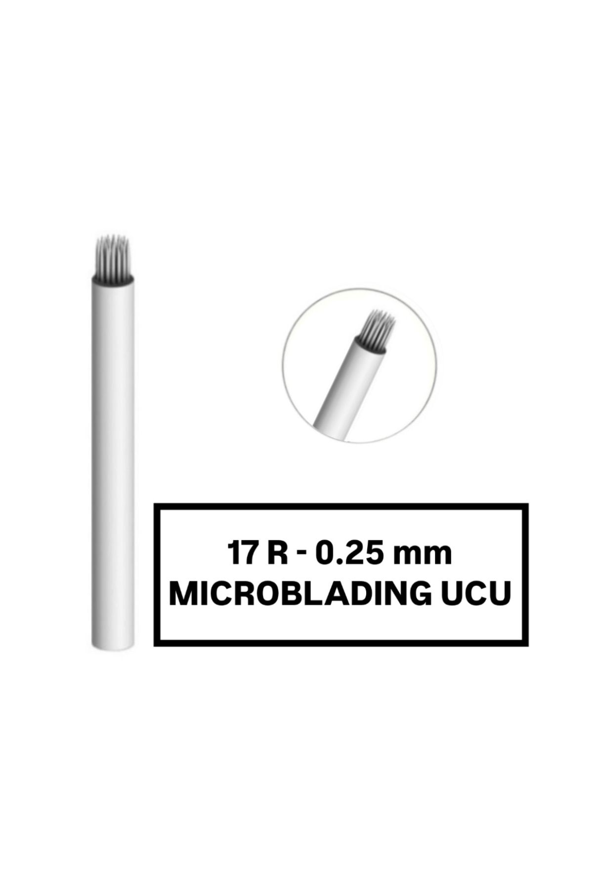 İthalSepeti 10 Adet ( 17R-0.25mm Beyaz ) Microblading Kalemi Değiştirilebilir Uç (İğne)