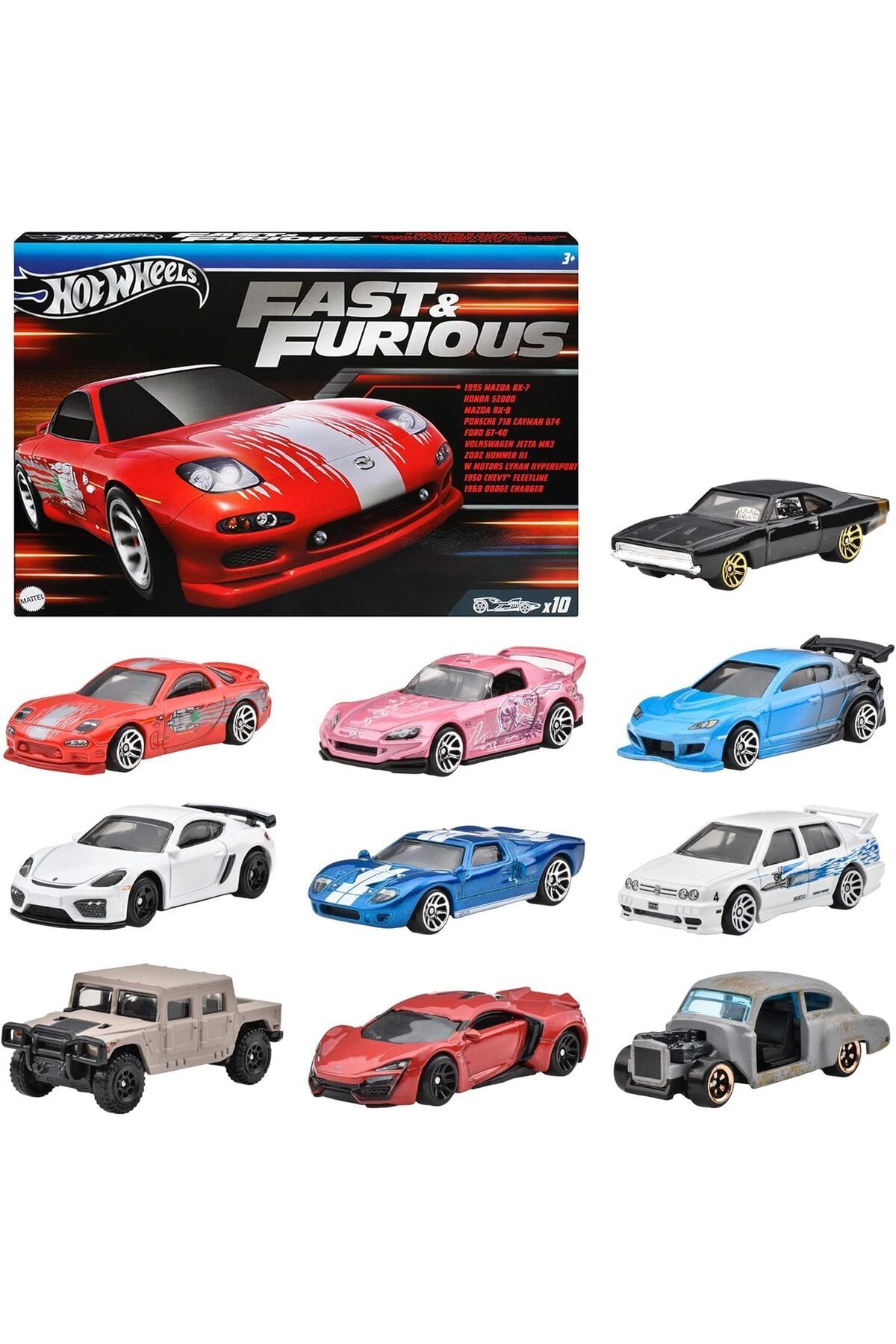 NcK Hot  HVX27 HW Fast & Furious 10-Pack, Oyuncak