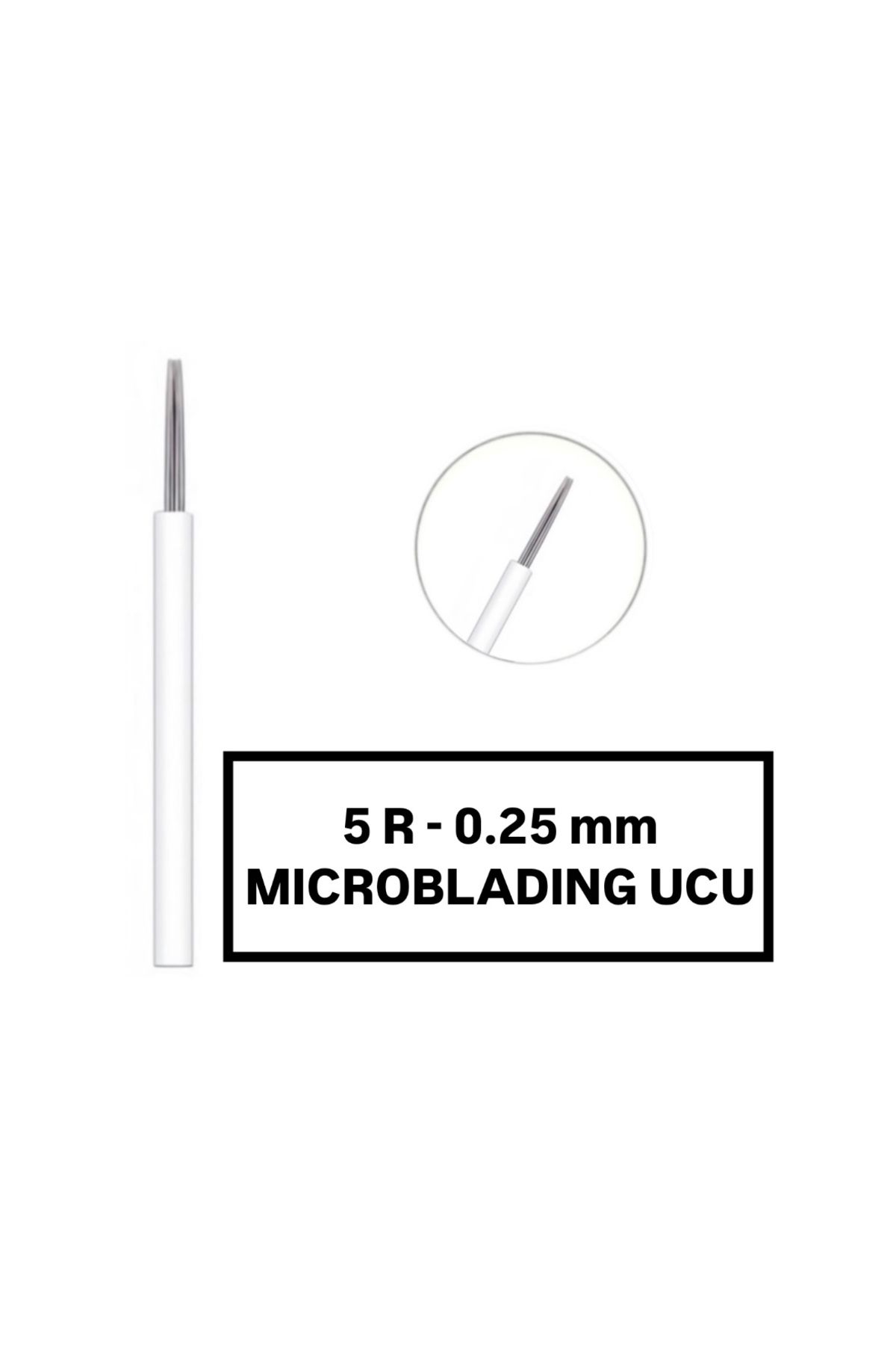 İthalSepeti 100 Adet ( 5R-0.25mm Beyaz ) Microblading Kalemi Değiştirilebilir Uç (İğne)